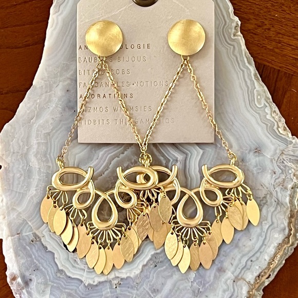 🌺🎉HP🎉🌺 NWT Anthropologie Gold Scroll Chandeliers - Picture 15 of 16